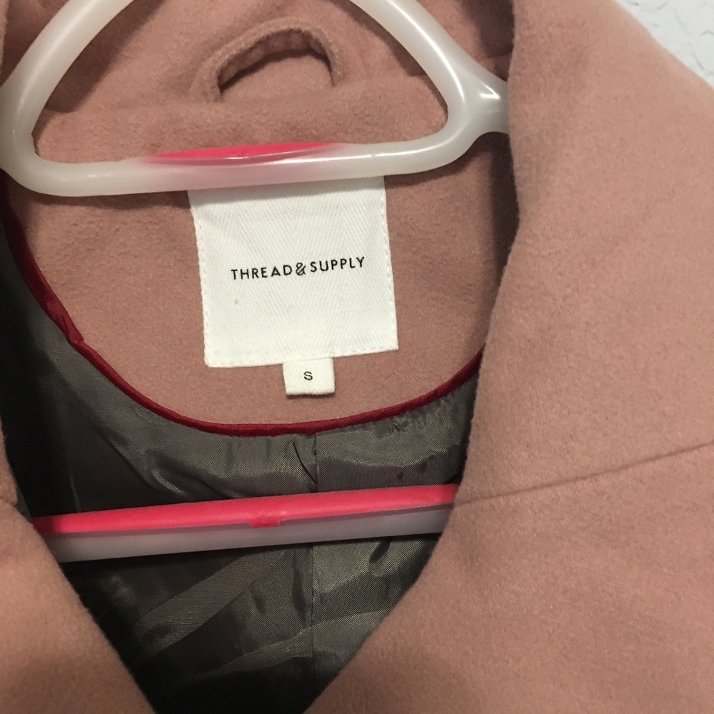 Nordstrom Thread and Supply Pink Pea Coat - Picture 5 of 7